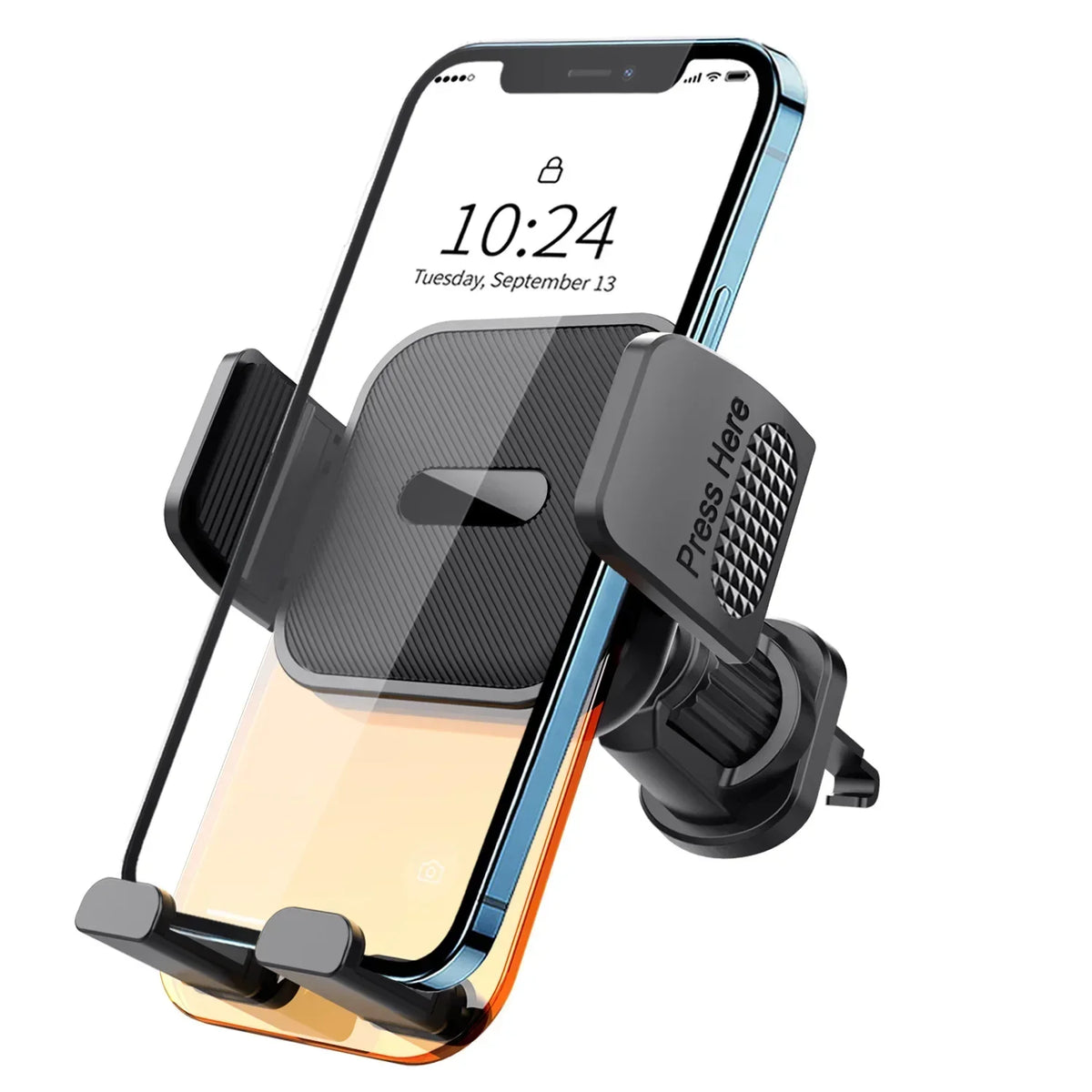 Car Phone Holder for Vent - Air Vent Cell Phone Mount for Car, Acrylic Hands Free Automobile Cradle Clip Stand, 4-7" Cellphones