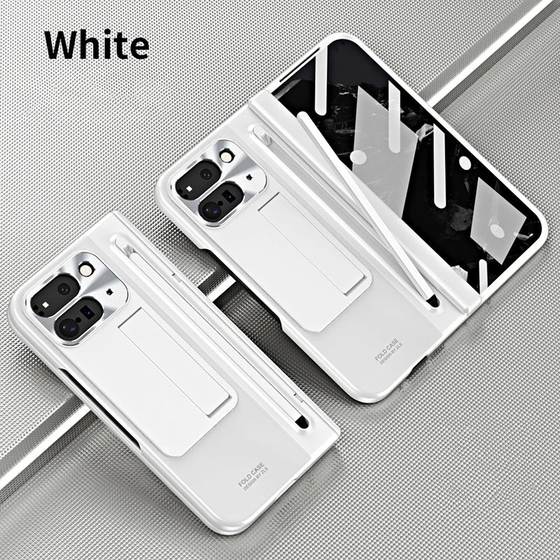 For Google Pixel 10 9 11 Pro Fold Case With Hinge Protection & Stylus Pen & Foldable Bracket & Screen Protector PhoneCover Shell