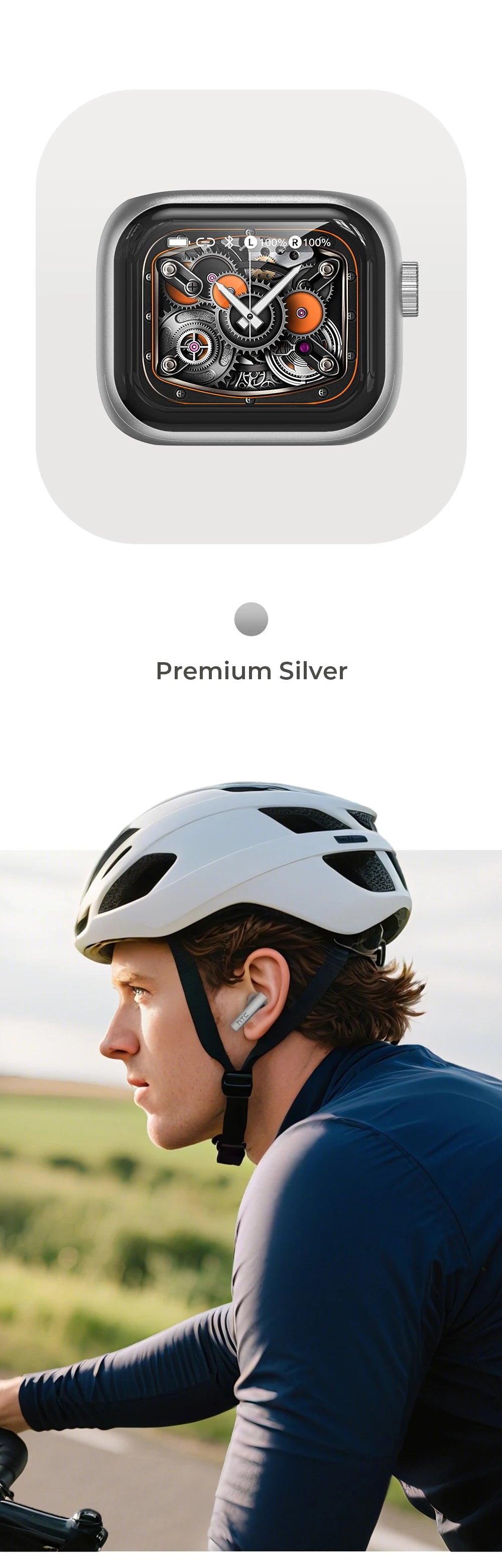 Headphones Bluetooth 5.2 TWS HTC Wireless Earphones Sports Earbuds With Microphone Full HD LCD Display Control Music Headset