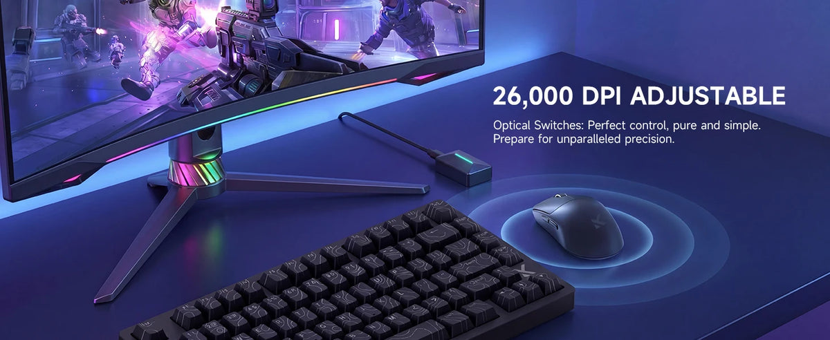 MCHOSE L7 Wireless Gaming Mouse L7 Ultra PAW3395 26K Sensor Dual 8K Polling 39g Ultra-Lightweight2.4GHz RF/BT/Wired Tri-Mode
