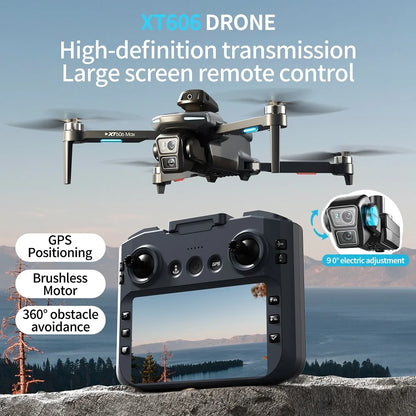 XT606 MAX 3 battery Drone 4k 8K HD Professional Camera FPV Wish Screen Drone 360° Obstacle Avoidance Quadcopter Toys Dron gifts