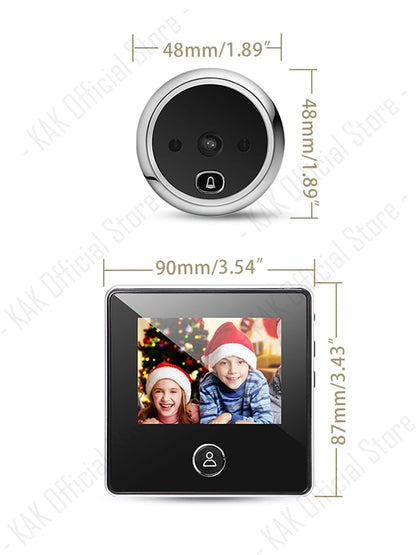 KAK 2.8" Electronic Door Viewer Camera Smart Peephole Doorbell Clear Night Vision Door Camera Photo Record Digital Door Viewer