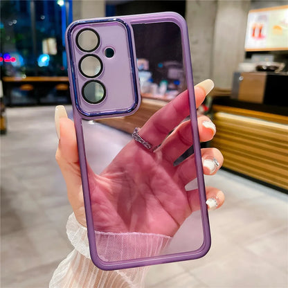 Phone Case For Samsung S23 Ultra S20 S21 FE S22 Plus M13 M33 M53 M14 M54 A31 Camera Protection Film Transparent Silicone Cover