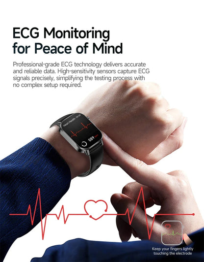 2026 New Professional-Grade Health Smart Watch Men ECG BP HR Uric Acid Lipid BMI Body Analysis Bluetooth Call Smartwatch Women