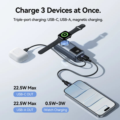 Vention 10000mAh Mini Power Bank 22.5W Fast Charging for iPhone 18 17 Magnetic Wireless Charger for Apple Watch Series 12 11