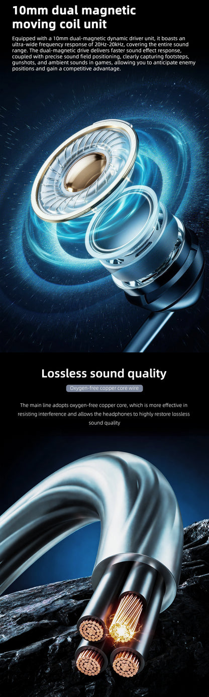 KEYSION Type-C HiFi Game In-Earphone EQ Adjustment 32bit/384kHz DAC Hardware Decoding Heaphone USBC Phone Wired Headset with Mic