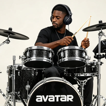 DMH10 Over-Ear Studio Monitor Headphones, Electric Drum Stereo Headphone for Drummers, with Deep Bass, Noise Isolation, 3m Cable