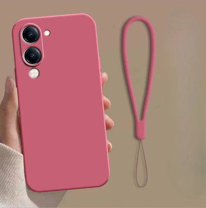 For VIVO Y29S Y19 5G Y04 Y19e 4G Case Simple Skin-friendly Silicone Lanyard Cover for VIVo Y29 s Anti-slip Shockproof Funda