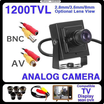 2.8mm/8mm/16mm Lens Super Small Analog HD Mini CCTV CVBS Metal Camera - Compatible TV for Home/Car Overtake with Bracket
