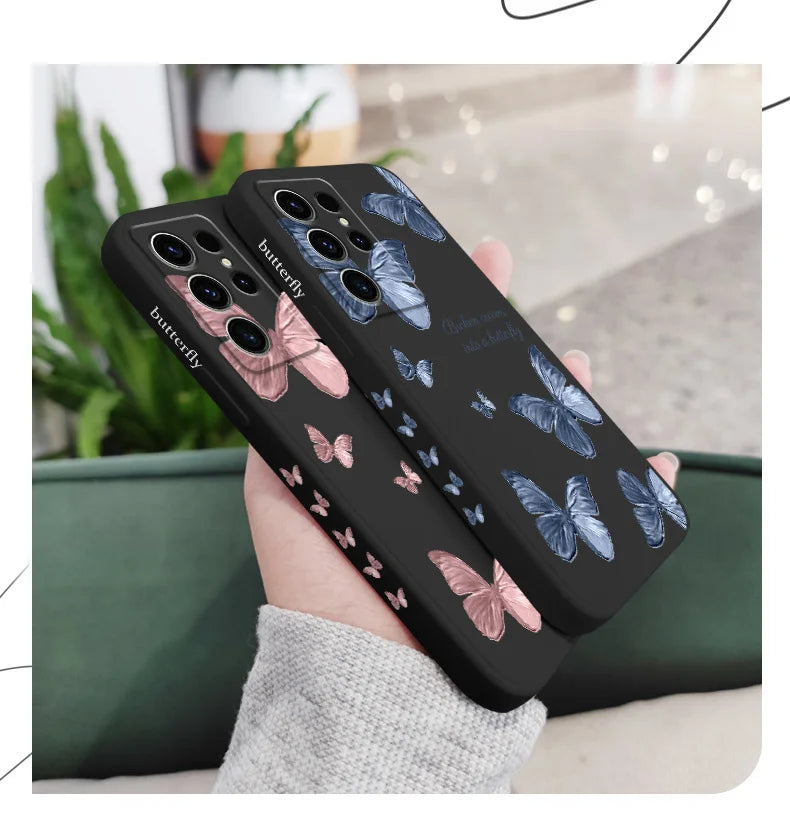 Little Butterfly Phone Case For Samsung Galaxy S24 S23 S22 S21 S20 S10 S10E S9 Ultra Plus FE Note 20 Ultra 10 9 Plus Cover