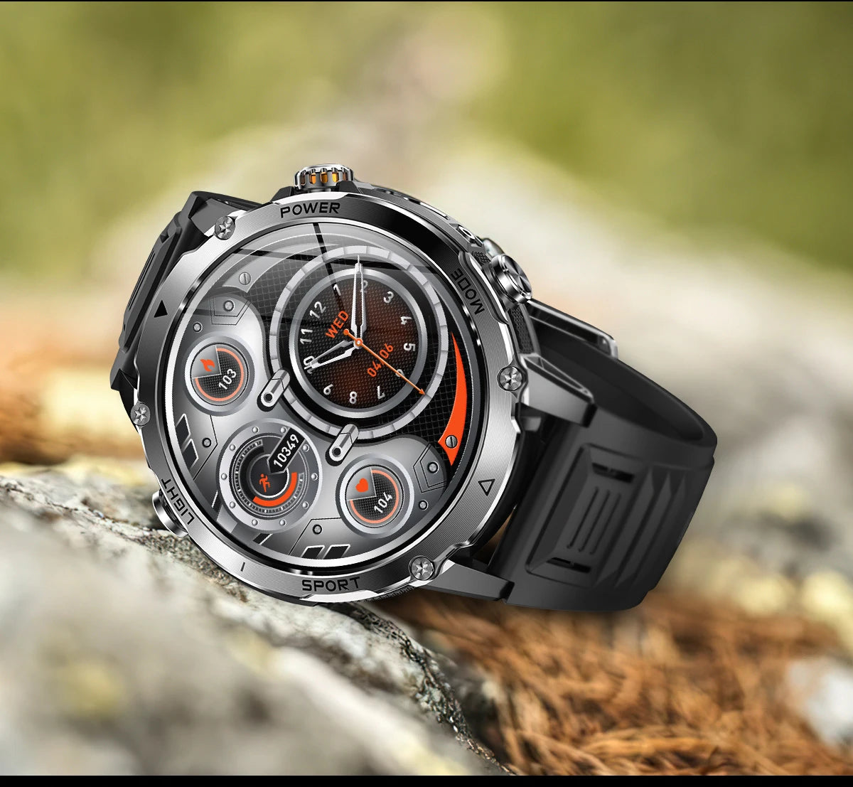 LIGE New 1400mAh Battery Smart Watch Men BT Call Waterproof Heart Rate Monitor Flashlight & SOS Red Light Sports Smartwatch Men