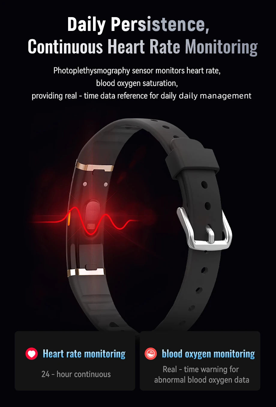 New Sport Fitness Tracker Smart Bracelet Heart Rate HRV Monitor Pedometer Remote Control Photography Smart Watch for Android iOS