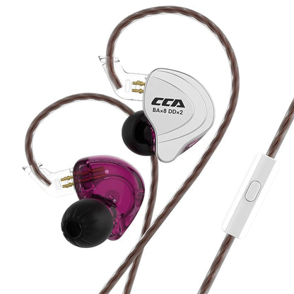 CCA-C10 HiFi Headphones 4BA+1DD Hybrid Technology Music Sports Gaming Earphones Detachable Cable 2pin 0.75mm Wired Earbuds