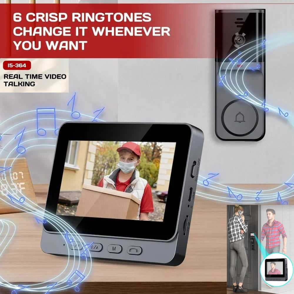 M16S M15S WiFi Wireless Intercom Smart Doorbell 4.3inch IPS Screen Video Security Camera Two-Way Intercom HD Surveillance Camera