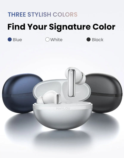 HAYLOU Flowbuds N50 ANC Bluetooth 6.0 Wireless Earphones Active Noise Cancellation 6 Mics AI Claer Call Earbuds 32H Playtime
