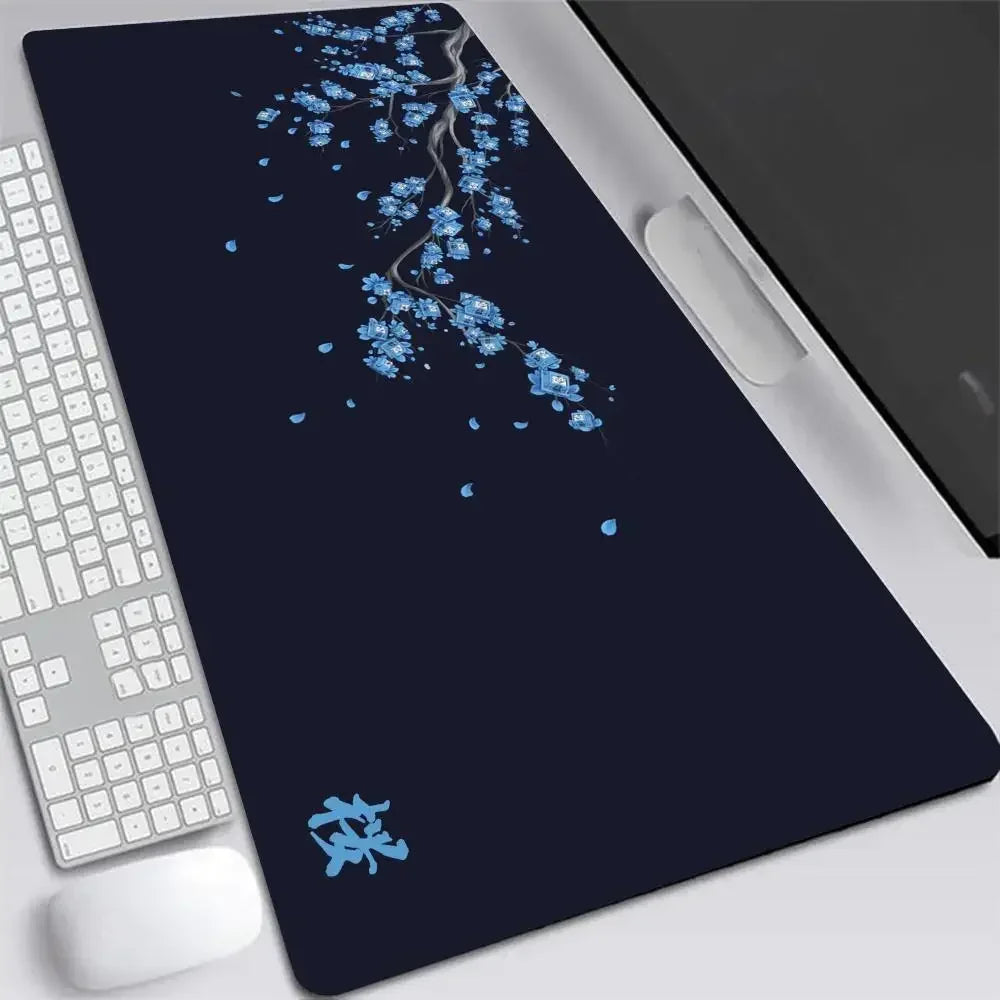 Japan Cherry Blossom Mouse Pad XXL Gray Laptops Gaming Deskmat Sakura Mousepad Anime Office Carpet Gamer Keyboard Computer Desks