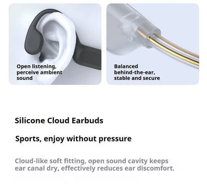 TOP 1 Sports Swimming Bone Conduction Headphones Bluetooth 6.0 IPX8 Waterproof Earphones 32GB MP3 Night Light Fitness Riding Run