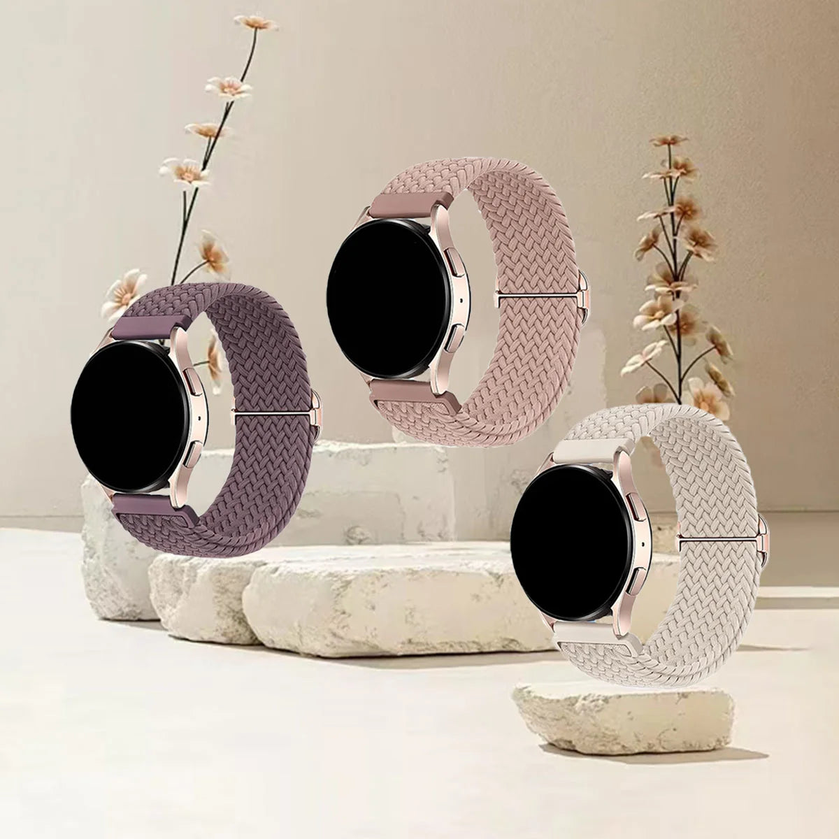 3pcs 18/20/22mm Braided Loop for Galaxy Watch 7 6 5 4 3 Band For Huawei Watch GT5 GT4/Garmin Vivoactive 5/Amazfit Bip6