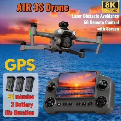 Original A1R 3S GPS Drone 8K Profesional Brushless Laser obstacle avoidance Aerial Optical Foldable Quadcopter Mini 4K Dron