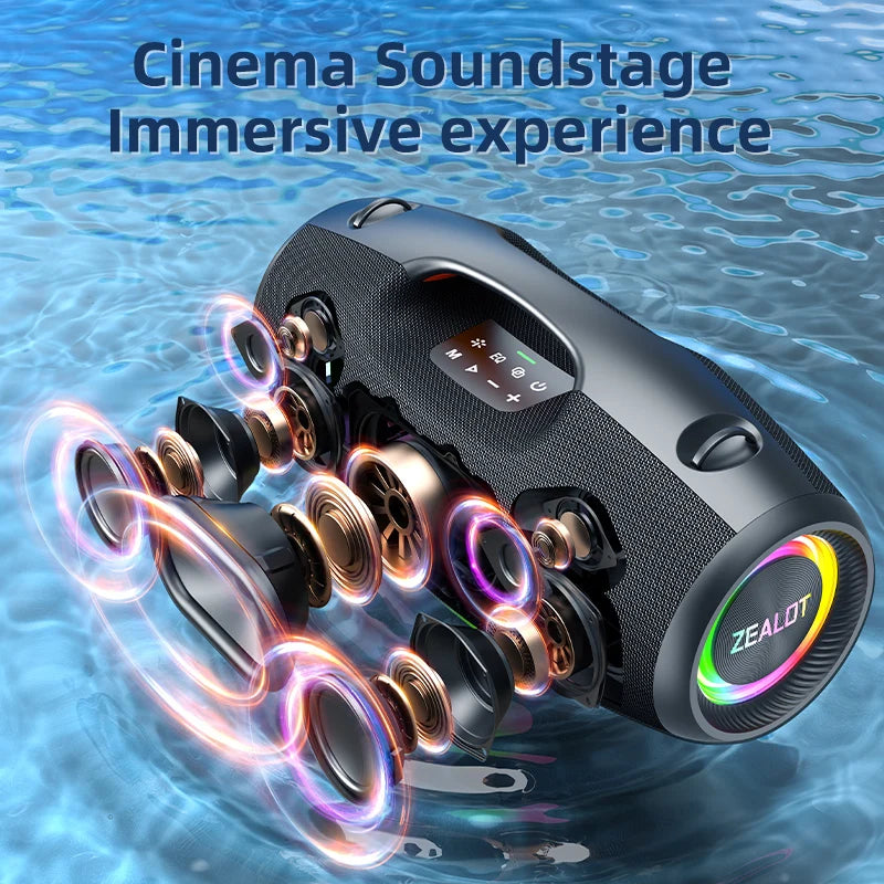 ZEALOT S89 Wireless Speaker 250W Portable Outdoor with RGB Color Lights Long 48000mAh Battery up to 8 Hours Playtime