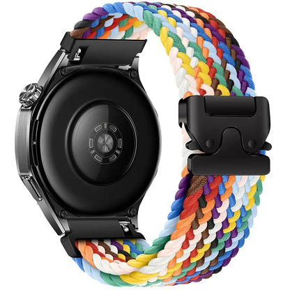 Nylon Braided Loop Strap For Huawei Watch 5 46mm GT5-4-3 Parachute Buckle Flexible Wristband For Samsung Watch 7/6/5/4 Bracelet