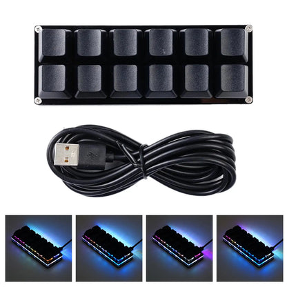 USB Programming Macro Custom Mechanical Keyboard RGB 24/16/12/9/8/4/3/2 Key Copy and Paste DIY Gaming Mini Keypad Macropad
