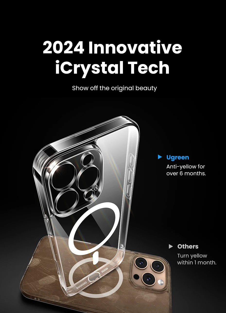 UGREEN Magnetic Case for iPhone 16 Pro Max Case Shockproof Cover for iPhone 15 14 13 Pro Max 14 Plus 16pro Macsafe TPU Cases