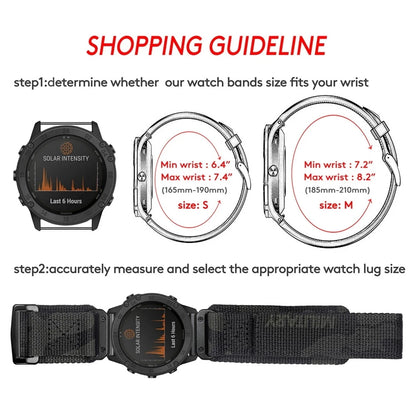 HEMSUT Watch Band For Garmin Fenix8 7 6 Nylon Quickfit 20 22 26mm Sports Wrist Strap Compatible EPIX /MK3 /Tactix