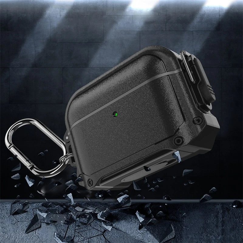 For AirPods 1/2/3/4, Pro & Pro 2 - Durable Waterproof Protective Case with Bluetooth Switch for Apple Earbuds
