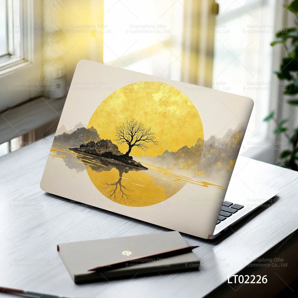 2 PCS Removable Flower Stickers for Laptop PVC Aesthetic Decals Self-Adhesive Peel Off No Residue Tablet Skin MacBook Skin