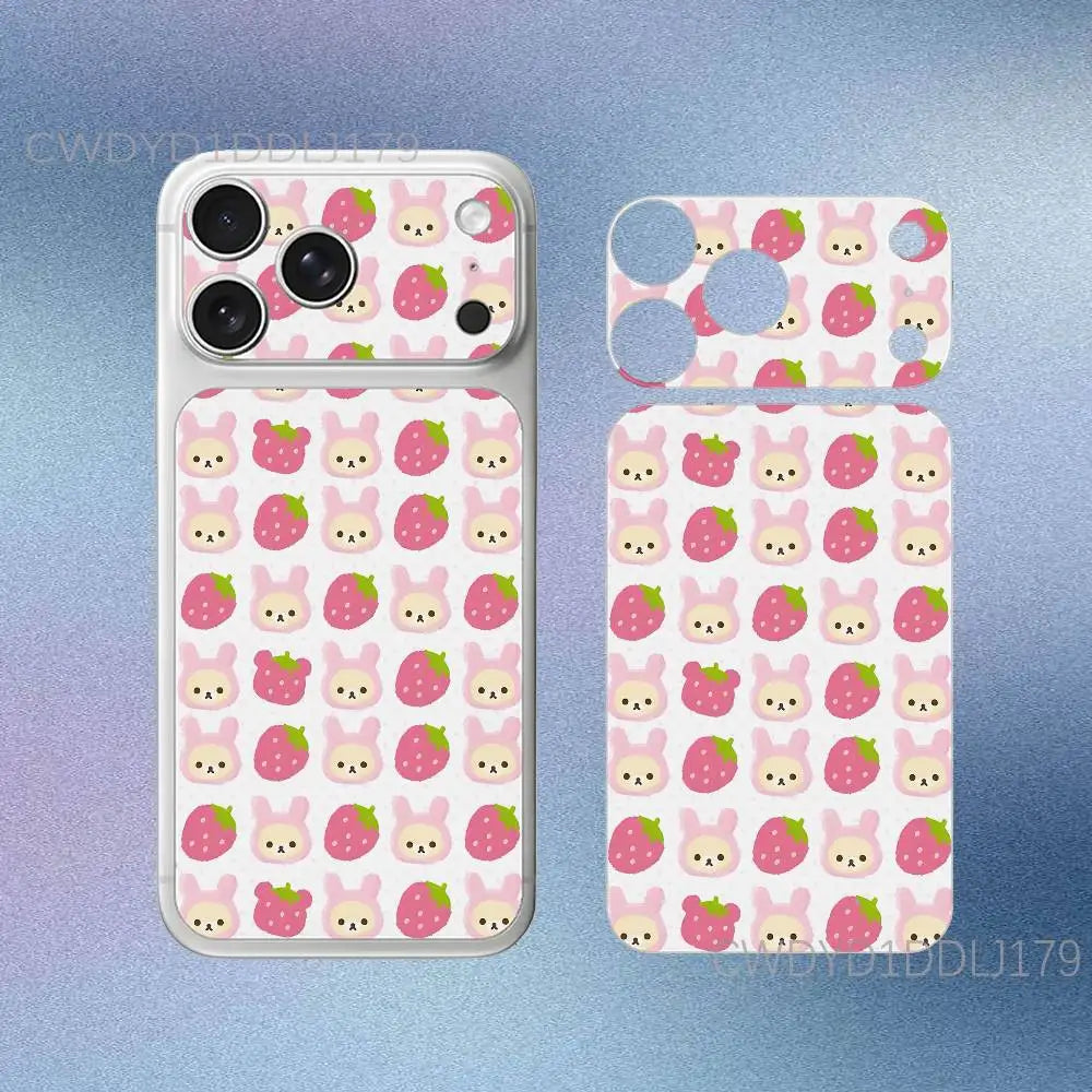Cute R-Rilakkuma Bear For iPhone 17 Pro 17 Pro Max Full Body Back Cover Decal Skin 3D Colorful Rear Protective Sticker Film