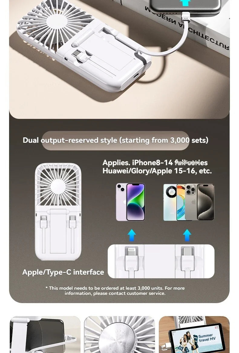 Summer Portable Ultra-thin Neck Small Fan F30 USB Charging Semiconductor Refrigeration Infinity Handheld Icing Fan