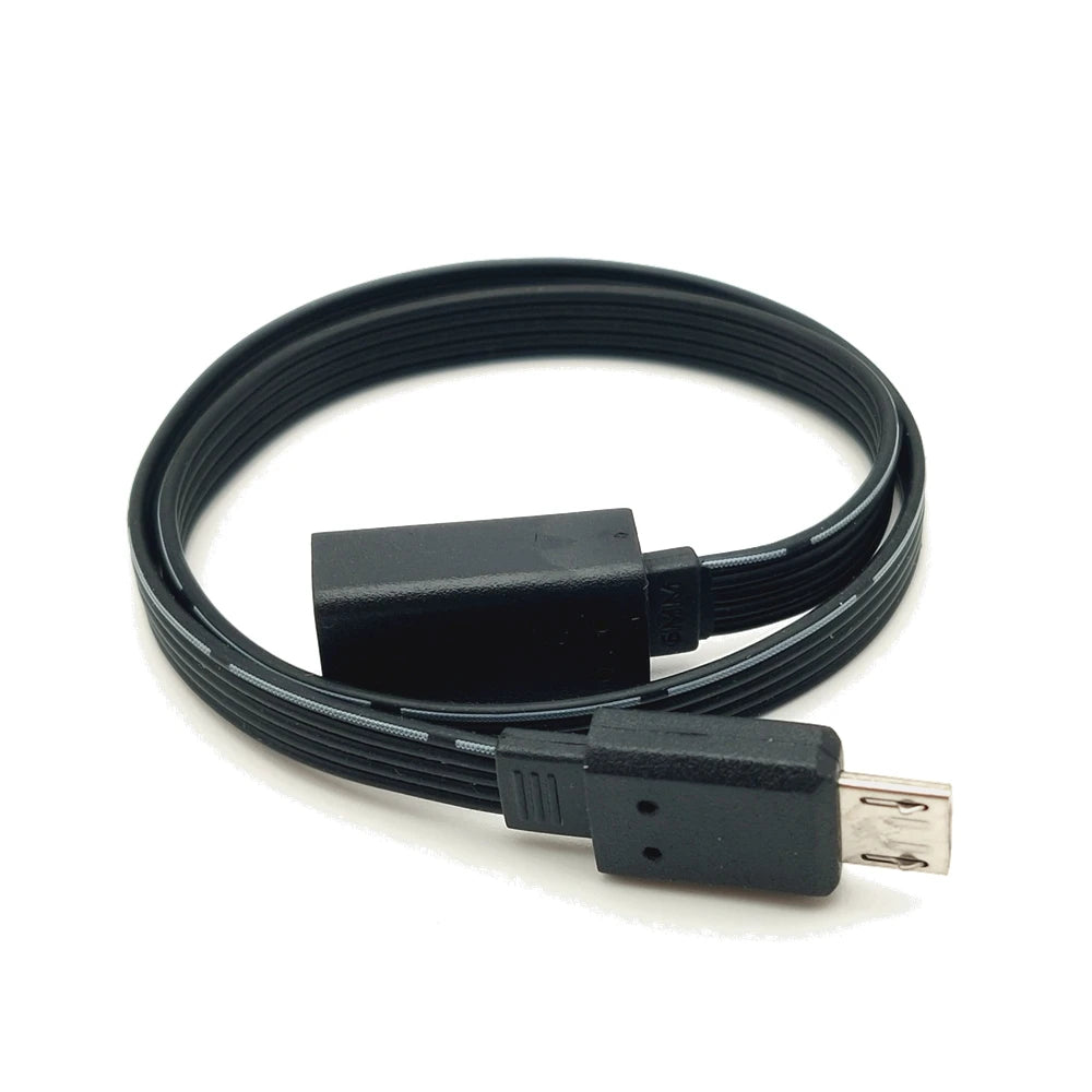 5CM 10CM 20CM MicroUSB panel mounting connector female Micro USB 5-pin.extension cable 30cm 50cm, with screw holes