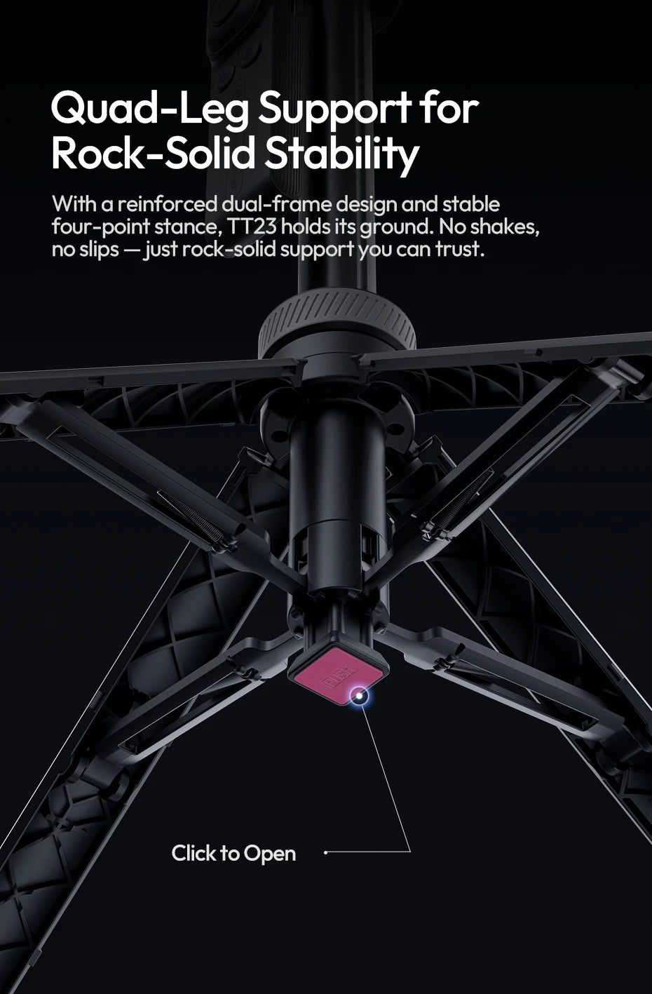 Ulanzi TT23M Magnetic Auto-Tracking Selfie Stick Tripod Smart Face Tracking Selfie Stick Ground Tripod for Outdoor Travel Vlog