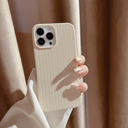 Colored Autumn and Winter Solid Weave Pattern Phone Case For Iphone 14 13 12 11 Pro Max X XR XSMAX 7 8 Plus Fashion New Products