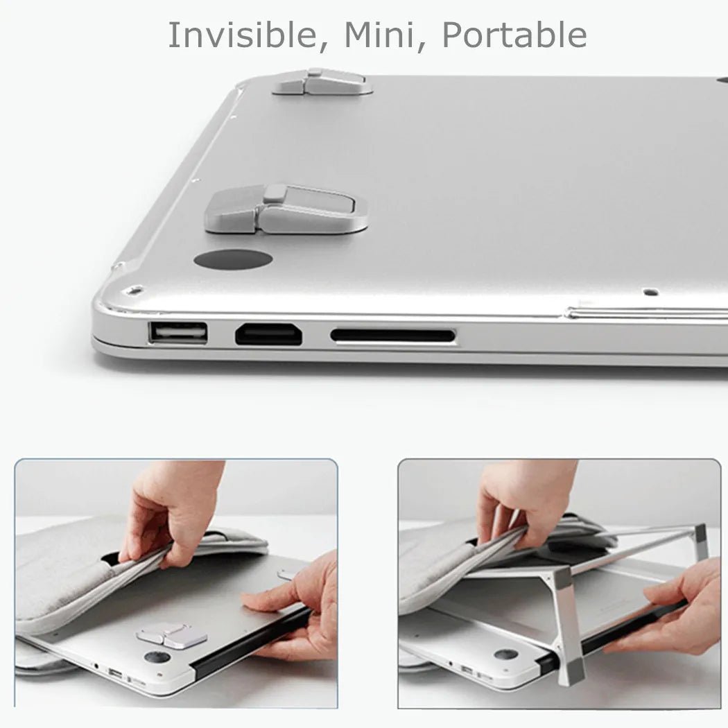 Adjustable Folding Laptop Stand Mini Legs Ultra-thin Portable Support Cooling Holder Invisible Bracket For Macbook Lenovo Laptop