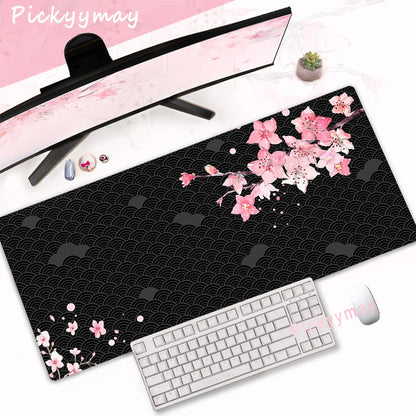 Pink Cherry Blossoms Mousepad Home Computer Table Large Pc Mouse Pad Art Sakura Keyboard Mause Rug Desk Mat Office Accessories