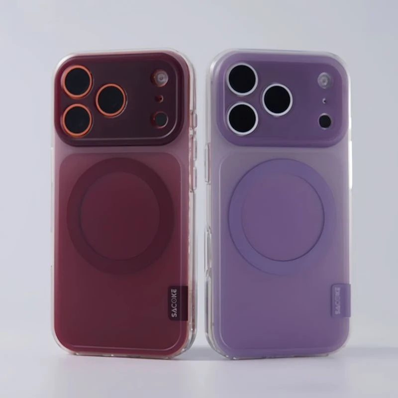 Gradient Color Skin-Feel Matte Silicone Button Case For iPhone 18 Pro Max 17 16 15 14 Pro for Magsafe Wireless Charging PC Cover