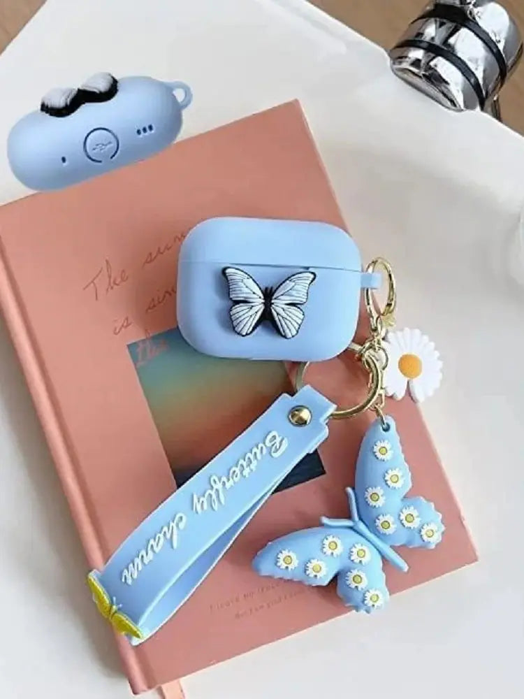 Airpods Pro2 Generation Protective Case 2023 Cute Cartoon 3d Butterfly Charm Soft Silicone
