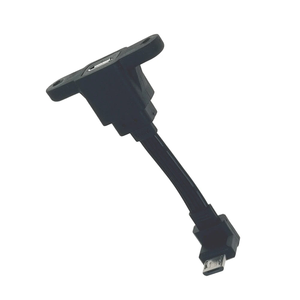 5CM 10CM 20CM MicroUSB panel mounting connector female Micro USB 5-pin.extension cable 30cm 50cm, with screw holes