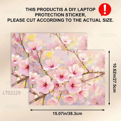 2 PCS Removable Flower Stickers for Laptop PVC Aesthetic Decals Self-Adhesive Peel Off No Residue Tablet Skin MacBook Skin