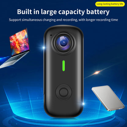 Mini Magnetic Thumb Action Cam 120° Wide Angle Smart Anti Shake For Bike Vlog Motorcycle Daily School Recording And Cycling