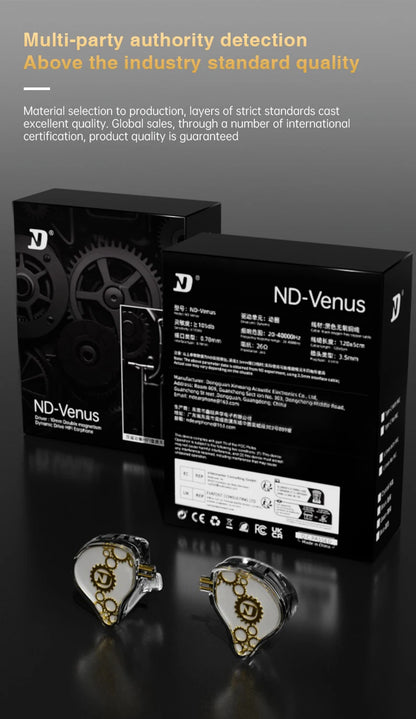 ND Venus Type C/3.5mm Wired Headphones Dynamic Drive HiFi Bass Stereo Music Earphones Noise Cancelling Game Headset For Phone PC