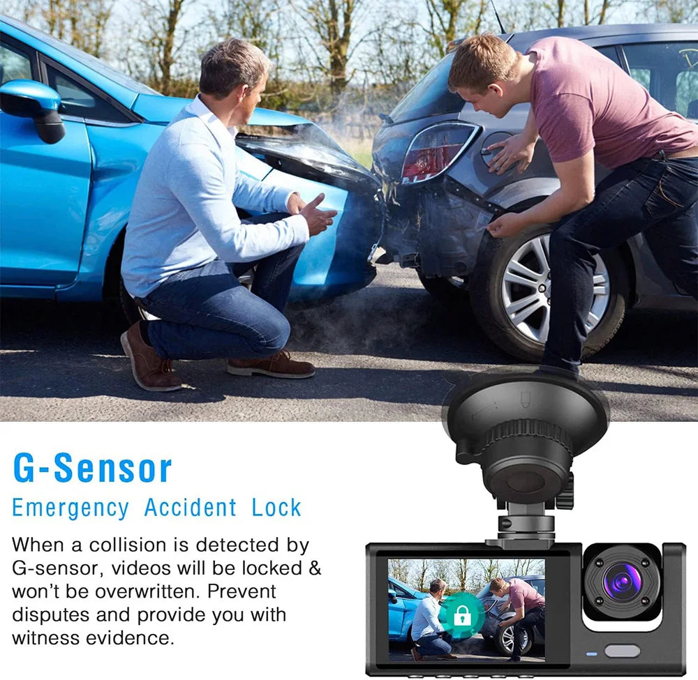 HONG TONG 1080P Car Dvr 2Camra Dash Cam Cars Camera for Vehicle Recorder Video Front Optional Rear Camera  Night Vision Dashcam