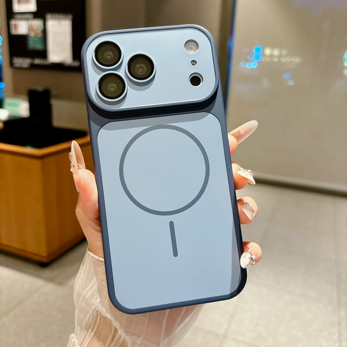 Shockproof Frosted Contrast Color Magnetic Case For iPhone 17 16 15 14 13 12 11 Pro Max Magnetic Capa Lens Protection Cover