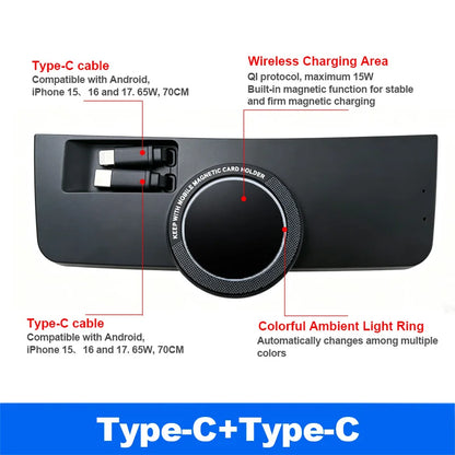 For Audi A4 B8/A5/RS4/RS5 2008-2015 Magnetic Car Wireless Charger with Expansion Cable Fast Cellphone Charging Adapter Parts