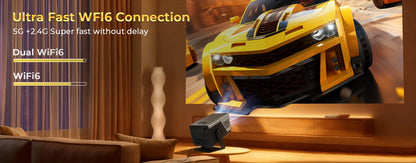 8K Decoding X7 AI Smart Projector with Android 14, UHD 1080P 1000 ANSI Built-in Apps, Auto Focus&Keystone, Home Outdoor Beamer