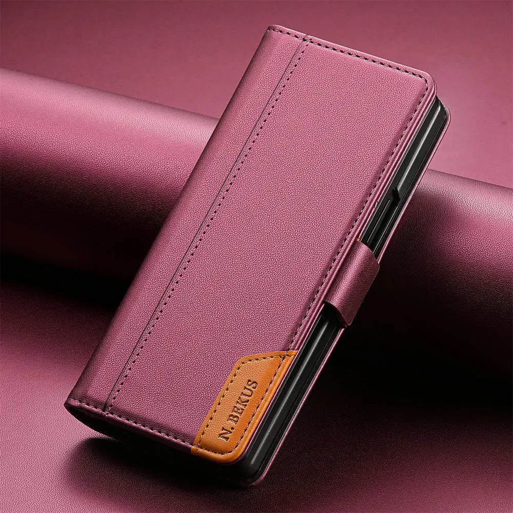Luxury Leather Wallet Cover for Samsung Galaxy Z Fold 7 5G 2025 Flip Case Magnetic Book Business ZFold 3 4 5 6 Fold7 RFID Cover