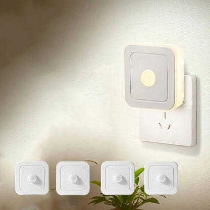 4pcs Modern LED Night Lights Plug into Wall, Motion Sensor Night Light Plug in Corridor, Bedroom, Staircase, Kitchen, Bathroom