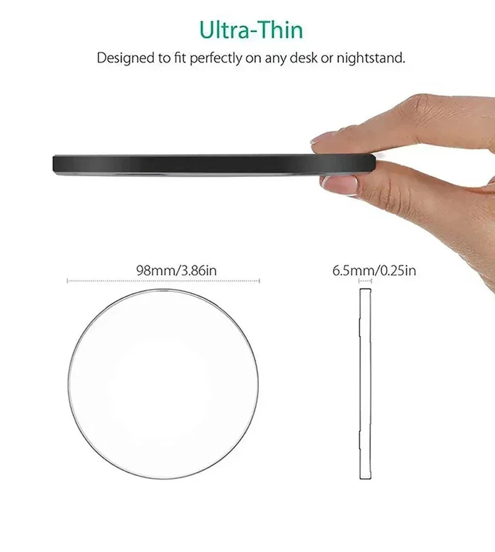 Ultra-Thin Fast Wireless Charger Pad for Samsung Galaxy S25  iPhone 17 16 15 14 13 Pro Max Wireless Induction Charging Station